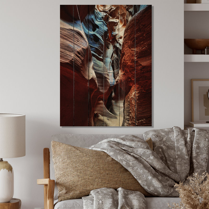 Roches de grès dans le bas Roches de grès dans le bas - Peinture sur, H 36 po x l 24 po x P 1 po
