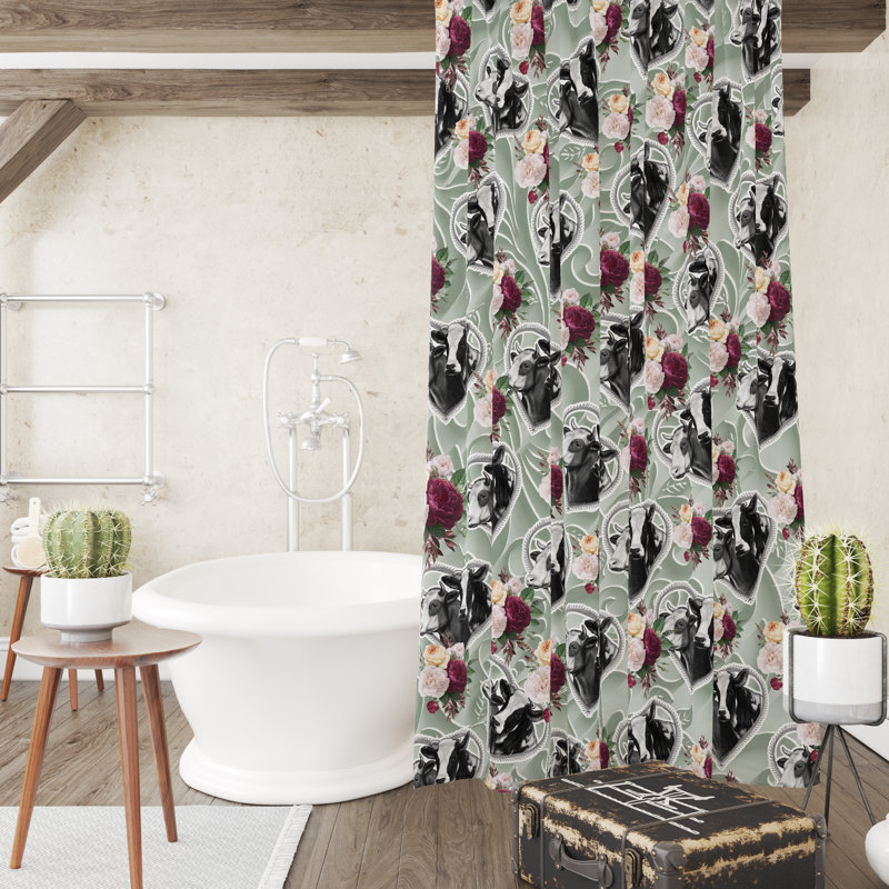 Floral Shower Curtain, 83" H x 70" W