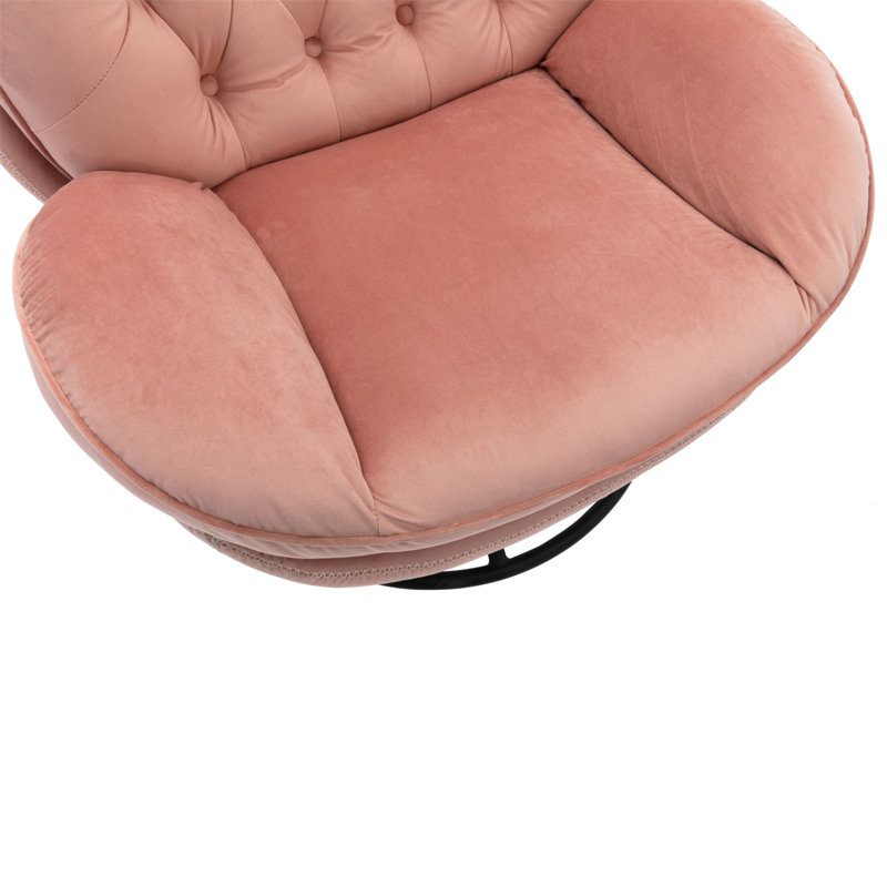 Méridienne pivotante avec repose-pieds 31,73 pouces, Velours rose