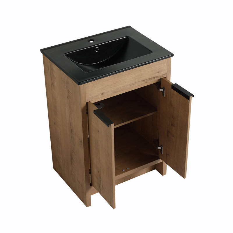 Meuble-lavabo autoportant 24 po avec lavabo en céramique 24 po