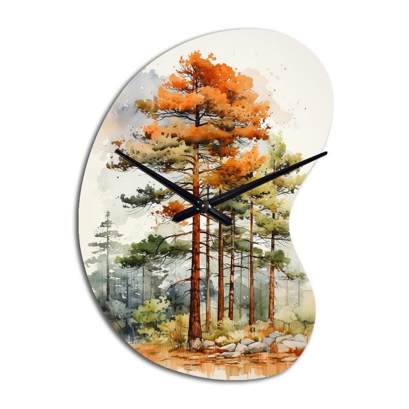 Pin majestueux Ponderosa II - horloge murale en forme de pin, horloge murale asymétrique, Grand