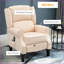 Fauteuils inclinables avec massage & amp; Chaleur, fauteuil inclinable à oreilles avec télécommande, crème | Faux suède | Taille compacte-675978322