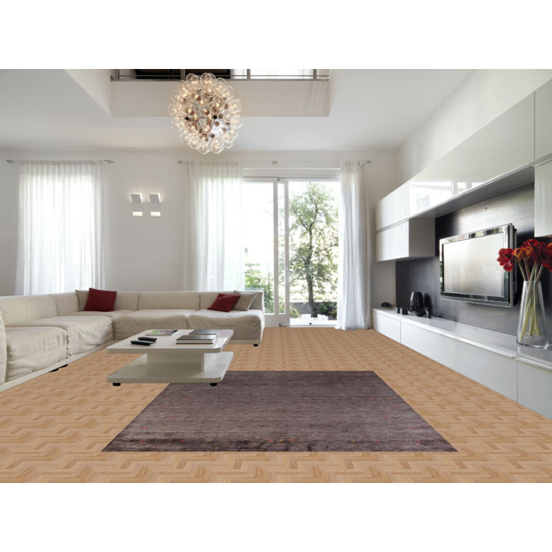 Tapis tribal brun en laine Gabbeh 8 x 10