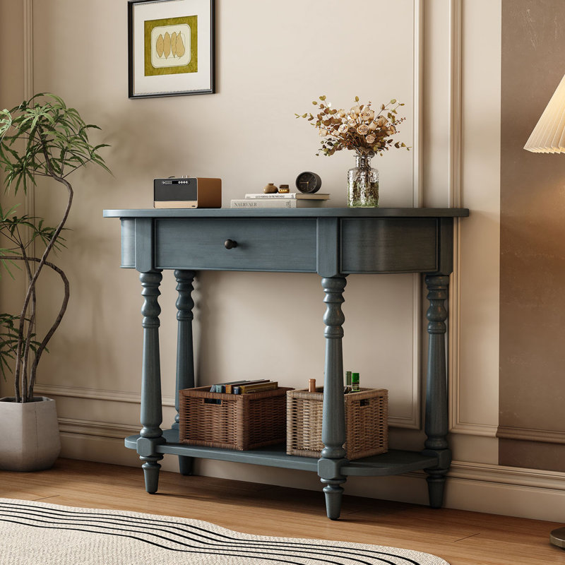 36"Wide 2-Drawer Chest with Open Shelf, Navy