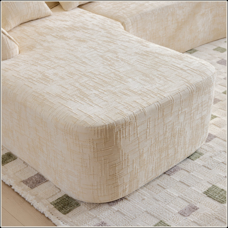 Canapé en L en forme de L - Éponge très élastique, accoudoirs courbés et 4 coussins décoratifs, polyvalent pour tout salon