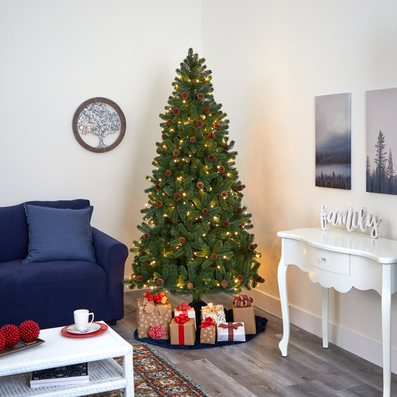 Lighted Artificial Spruce Christmas Tree, 5' H