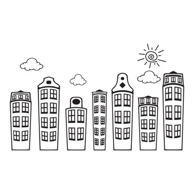 Adhésif décoratif City doodled