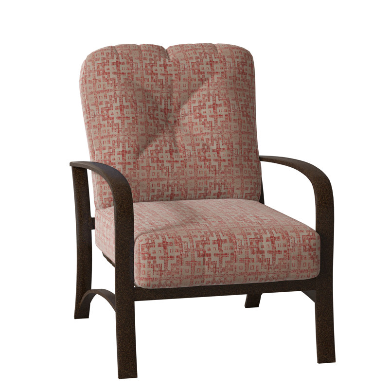 Fremont Outdoor Lounge Chair, Canvas Heather Beige Sunbrella® Canvas, Chestnut Brown