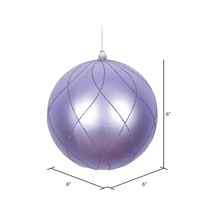 Ornement boule 6 po mat et scintillant, Lavande