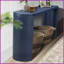Table basse 60 po à dessus épais bleu marine avec pieds incurvés - installation à l'intérieur / à l'extérieur pour canapé et amp; Hall d'entrée, robuste & amp; Assemblage facile-74775014