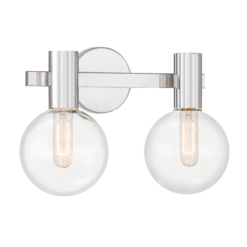  Éclairage pour meuble-lavabo de salle de bain 2 lumières Wright en chrome, Chrome