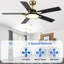 Ventilateur de plafond noir moderne 52 po avec lumières DEL à intensité variable, 3 couleurs, moteur à courant continu réversible à 6 vitesses et télécommande pour le salon-1668928857-1668928861