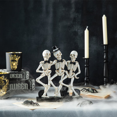 10.50''H Halloween Polyresin Dancing Skeleton Table Decor