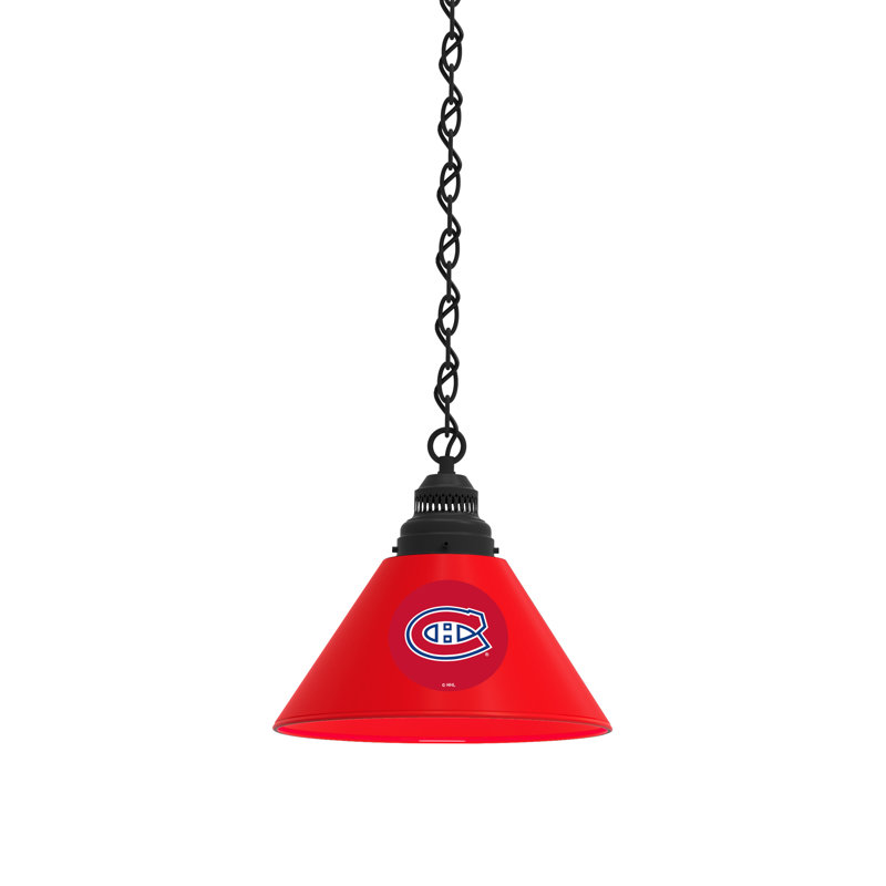 Luminaire suspendu conique 1 lumière NHL, Noir, Montreal Canadiens