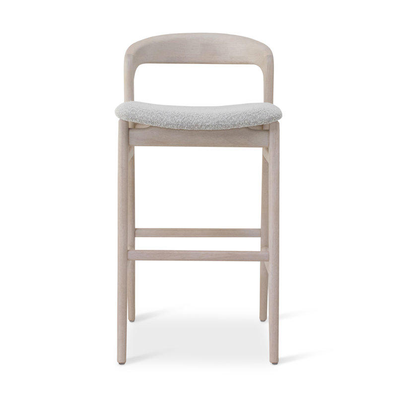Modern Brazilian Velma Counter Stool, Essence Gray/Ebano Frame, Counter Stool (25.25" Seat Height)