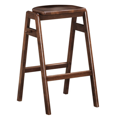 2 tabourets de bar empilables de style Mid-Century moderne en bois d'hévéa massif avec assise relaxante l 16 po x P 18,93 po H 29,35 po 2Pcs de hauteur comptoir en bois d'hévéa avec accoudoirs souples