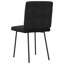  Ensemble de 4 chaises de salle à manger en velours noir (100% polyester), contreplaqué, métal