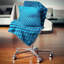 Abstrait bleu ondulé abstrait - Coussin décoratif imprimé abstrait-30616619-30616623