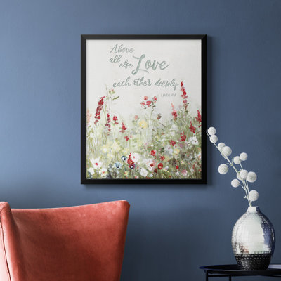 Toile encadrée «Love Meadow» de qualité supérieure - prête à être accrochée