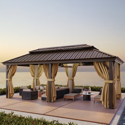 Hardtop Gazebo Heavy Duty Gazebo with Galvanized Steel Double Roof