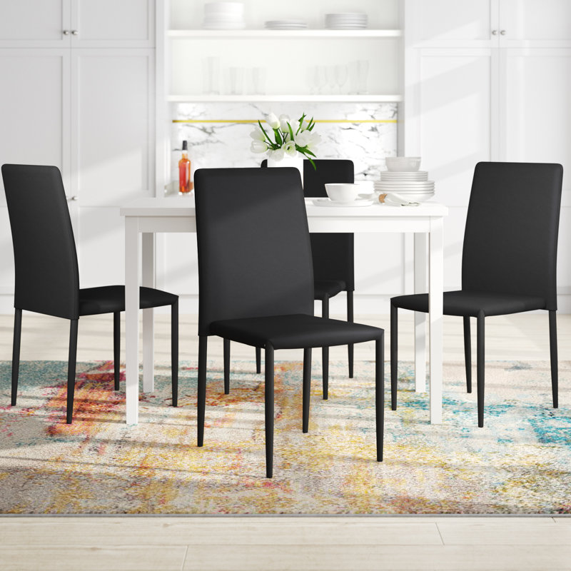Nell Upholstered Stacking Dining Chair, Black