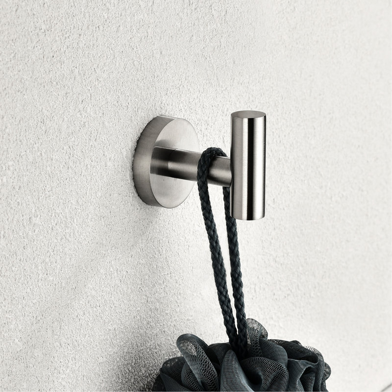 5 Wall Mount Towel Rack For Bathroom - Brushed Nickel Finish, Aluminium, Modern Style, Corrosion, Versatile Use, Simple Installation Mounted 5 Piece Nickel, Appearance, Rust-, Multifunctional