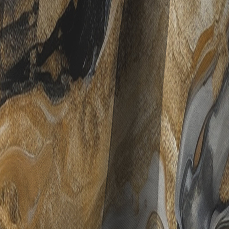 Exploration des profondeurs de la géode dorée noire II - rideau occultant en velours de marbre abstrait - 1 panneaux