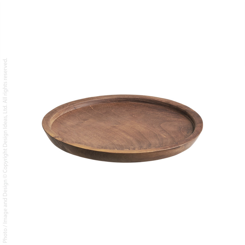 Plateau en bois de teck Millinda Pines Dorinda, L 7,9 po