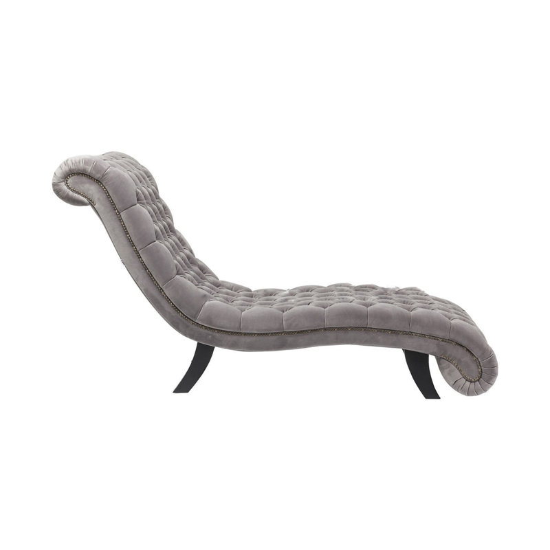 Chaise longue rembourrée European Light Luxury Fashion Chair, Mélange de polyester gris