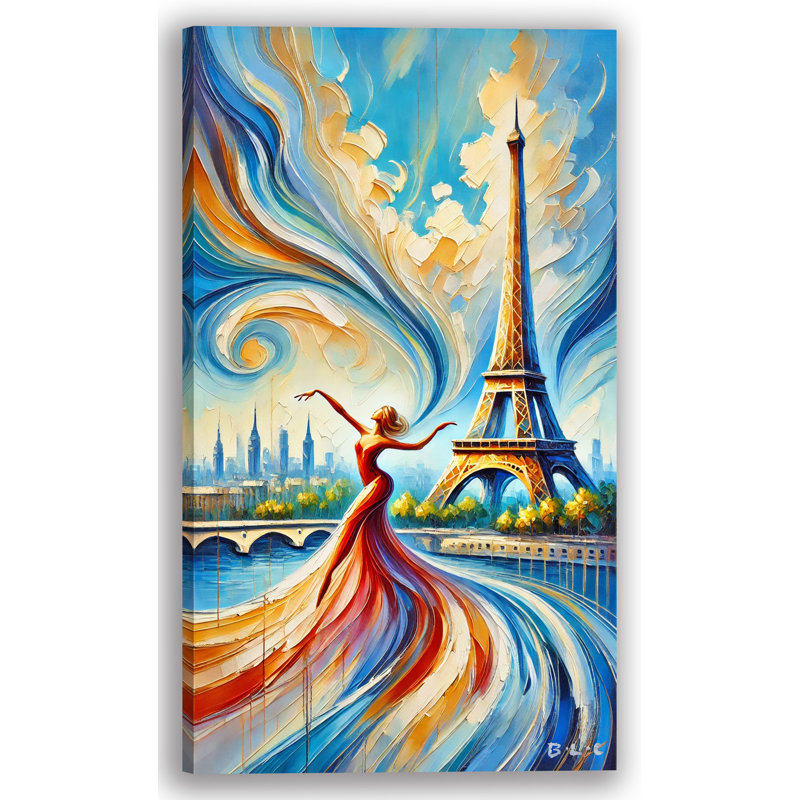 «Ethereal Dance in Paris», art mural sur toile tendue, H 35 po x l 20 po
