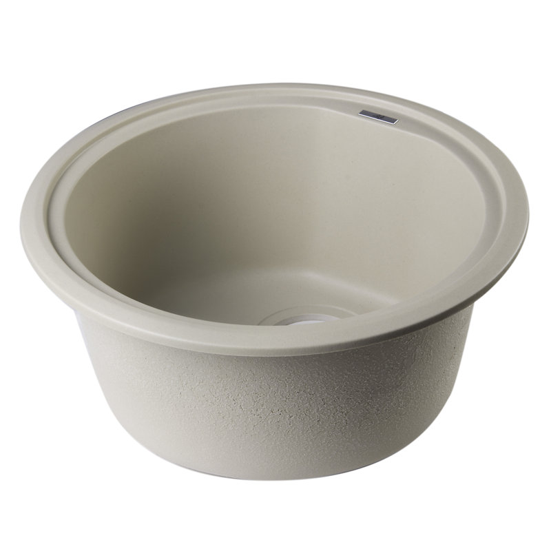17.13'' L Single Bowl Granite Kitchen Sink, Biscuit