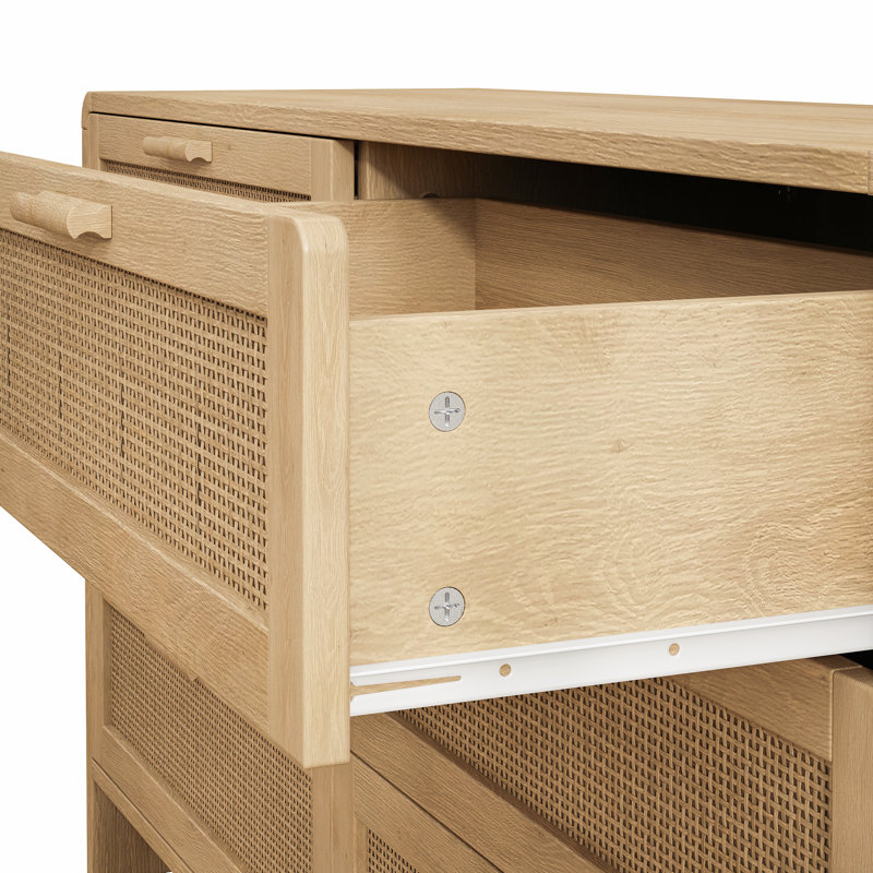 51.18'' Arc Shaped Corner Rattan Cabinet, Natural