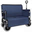 Chariot pliant 3 en 1 avec siège de banc - capacité de 500 lb, pneus de plage 9 po x 4 po pour le camping et la plage, bleu foncé-123510029