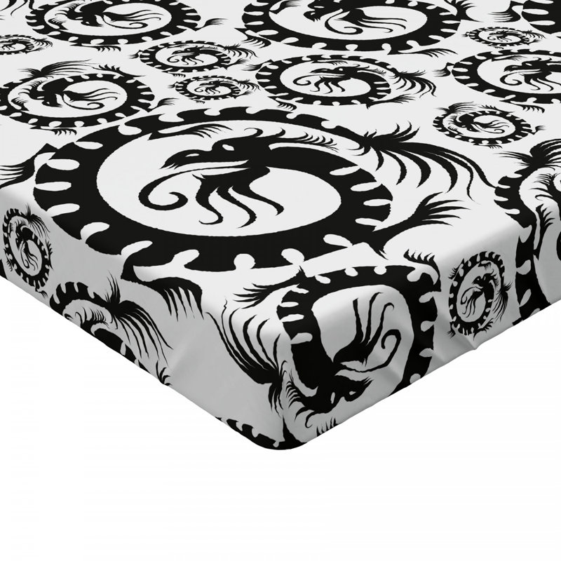 Dragon Microfiber Patterned Fitted Sheet, Full/Double Fitted Sheet