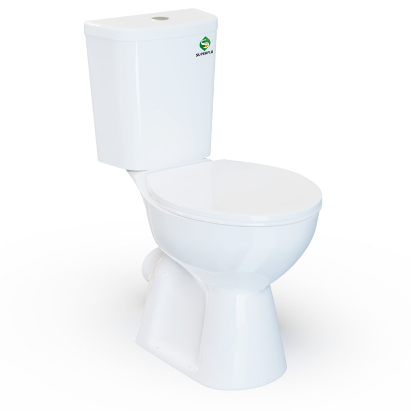 19＂Rear Outlet Toilet| Dual-Flush Round Two-Piece Toilet