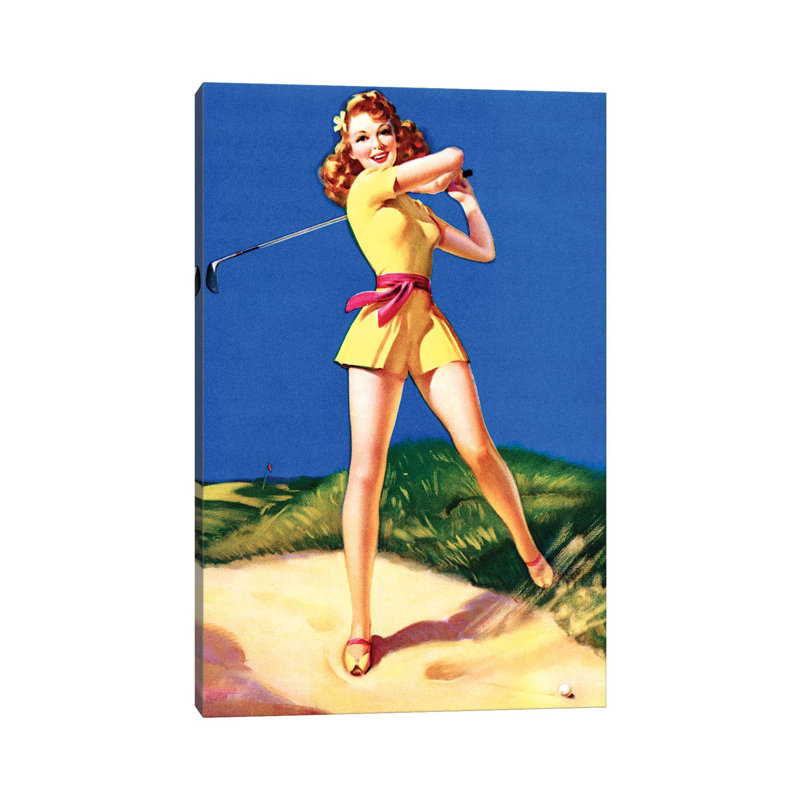 Plenty On The Ball Pin-Up - Print on Canvas, Wrapped Canvas, 20.32 cm H x 30.48 cm W