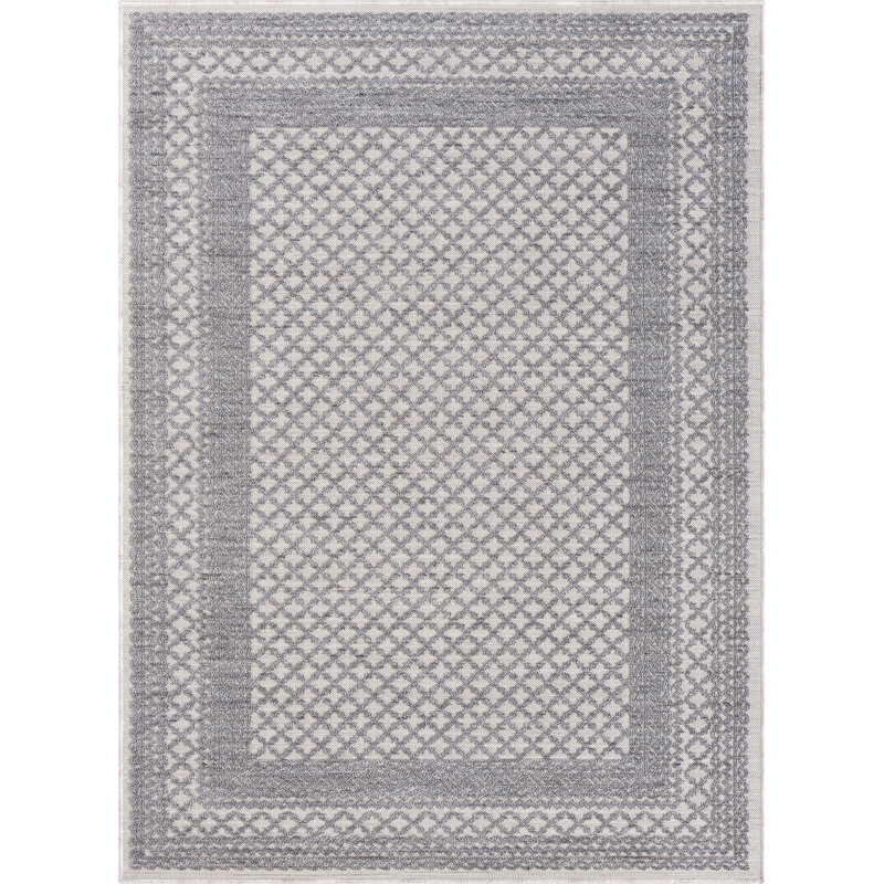 Wynn Bordered Geometric High-Low Indoor/Outdoor Area Rug, Rectangle 7'10" x 8'10"
