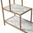 Carbone Modern Media Console Table with Open Geometric Shelves and Faux Marble Top