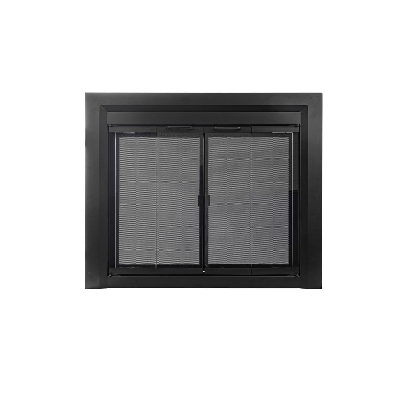 Petite porte vitrée en verre Cameron, Noir, H 30 po x l 37,5 po x P 1 po