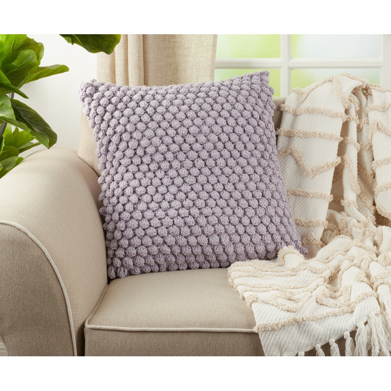 Camargue Collection Cotton Throw Pillow, Purple, 20" H x 20" W