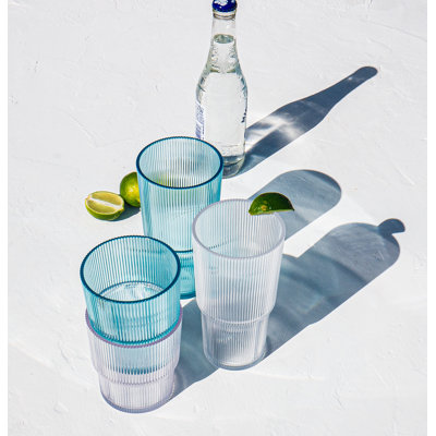 Fine Ribbed Acrylic Drinking Glass