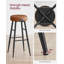Ide Upholstered Counter Stool with Metal Frame-478538846-477764700