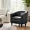 Fauteuil de baignoire contemporain en cuir végétalien avec accoudoirs hauts et coussin amovible Austin