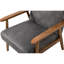 Fauteuil de style Mid-Century moderne de 24,97 po de largeur, accoudoirs en bois massif gris, facile à assembler et à nettoyer, siège en mousse confortable, fauteuil en microfibre élégant, attrayant, confortable et élégant-715264069