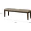 -Colored Solid Wood Bench With Enticing Warm Gray Fabric Seat For Dining Delicate Upholstery