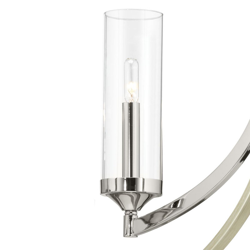 Lustre géométrique à 5 lumières, Nickel poli