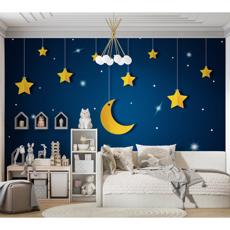 Adhésif mural pelez et collez, ciel bleu nuit, L 110 po x l 154 po