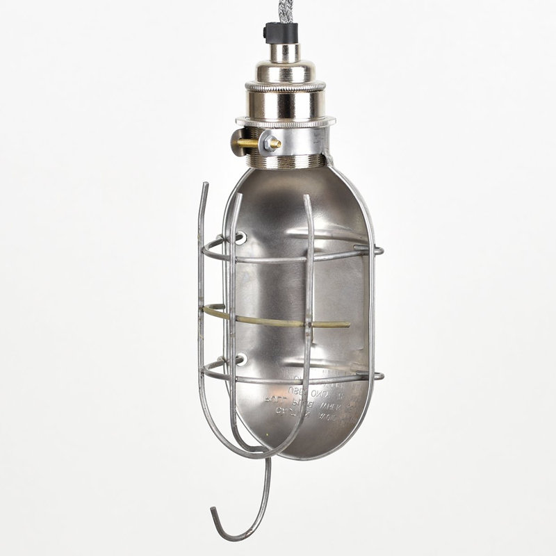 22cm H Metal Novelty Pendant Shade ( Screw On ), Raw Steel