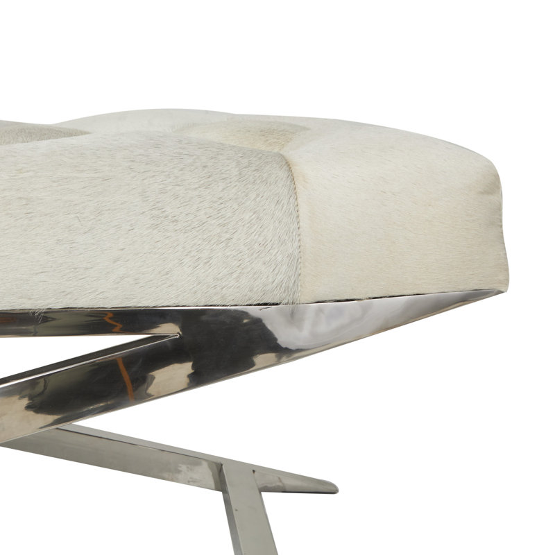 Banc rembourré en cuir capitonné Cayden