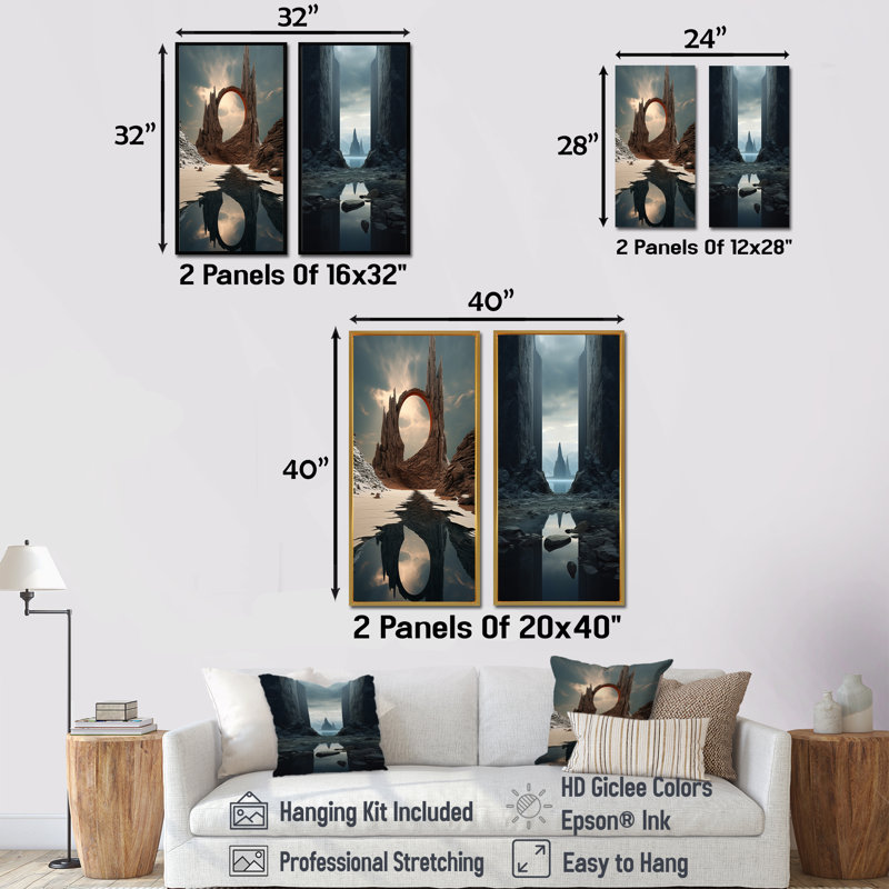 «Mind Blowing», ensemble de salon Wall Art, H 28 po x l 25 po, Encadrement doré